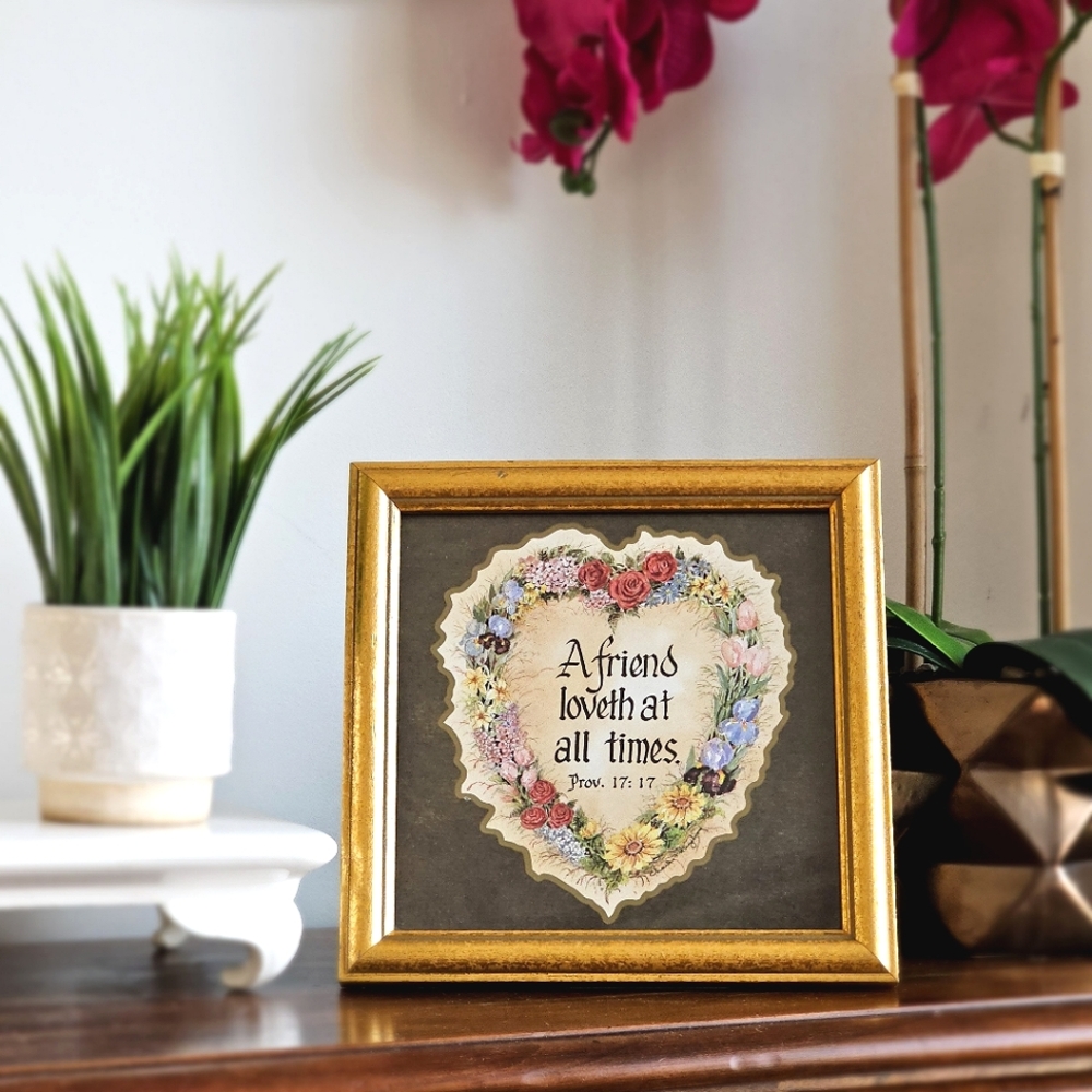 Home Interior Wall Art "A Friend Loveth At All Times" Proverbs 17:17, Gift